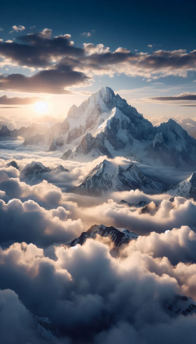 mountains and clouds