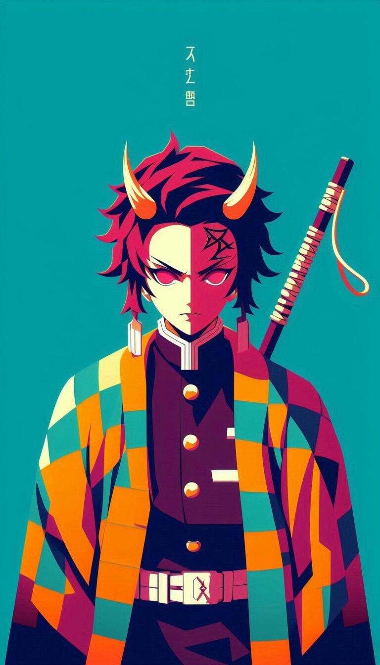 Minimalistic Tanjiro Kamado Wallpaper