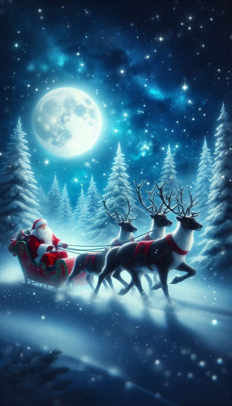 Santa Claus Sleigh Ride Wallpaper