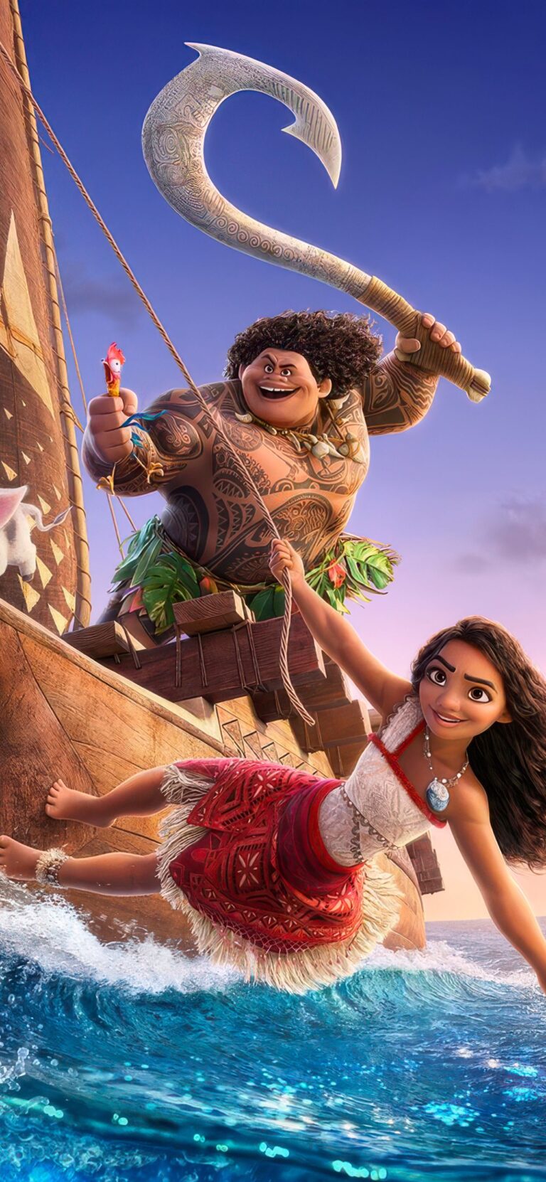 Moana and Maui wallpaper