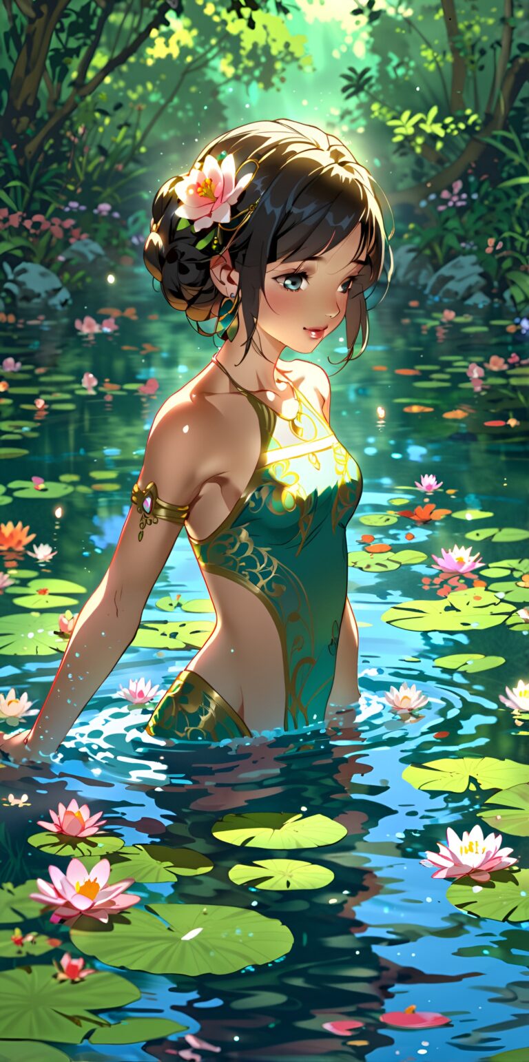 Divine Floating Water Goddess Wallpaper