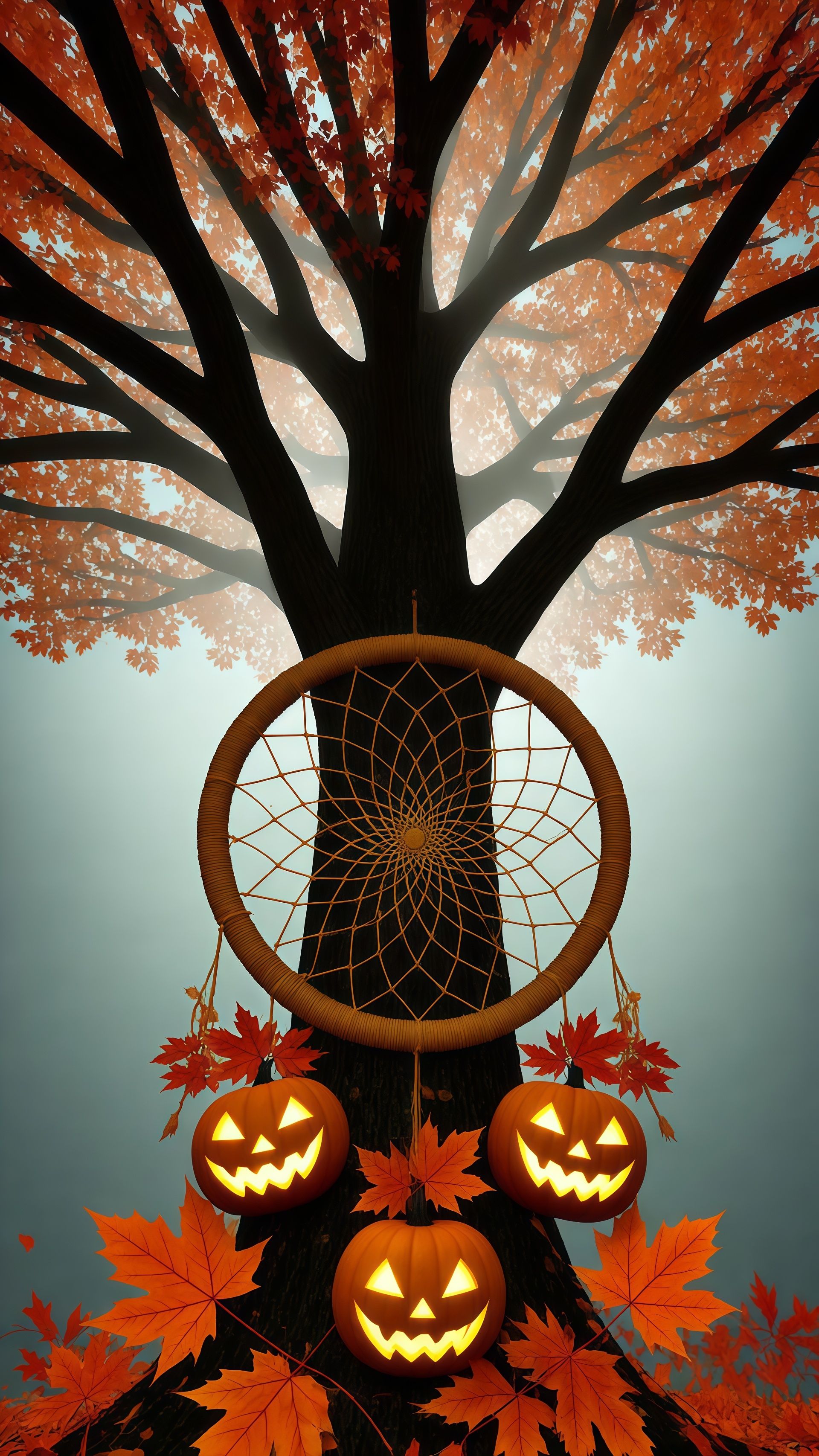 Autumn Dreamcatcher And Pumpkins Wallpaper 6 iphone_14_pro
