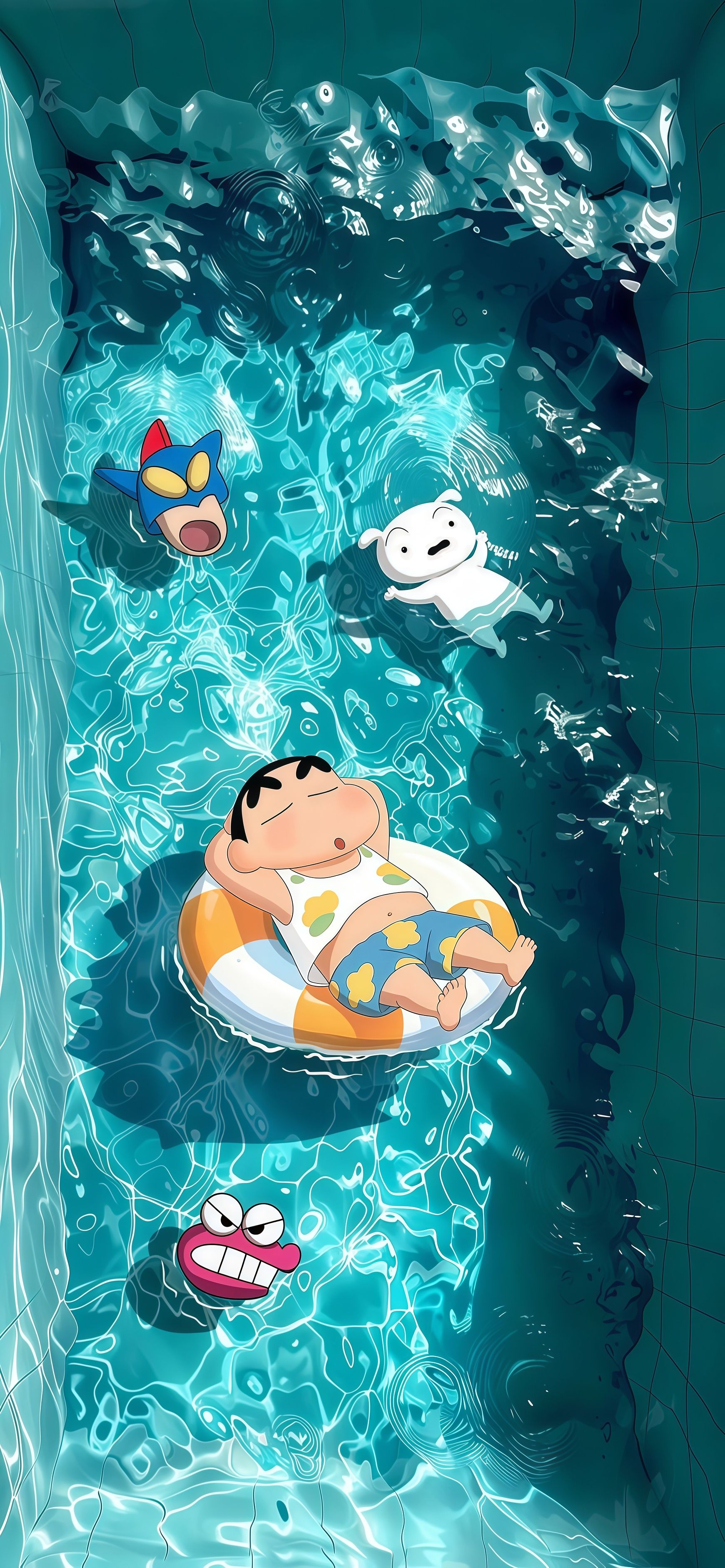 Crayon Shin-Chan And Friends Pool Day Anime Wallpaper 6 iphone_14_pro