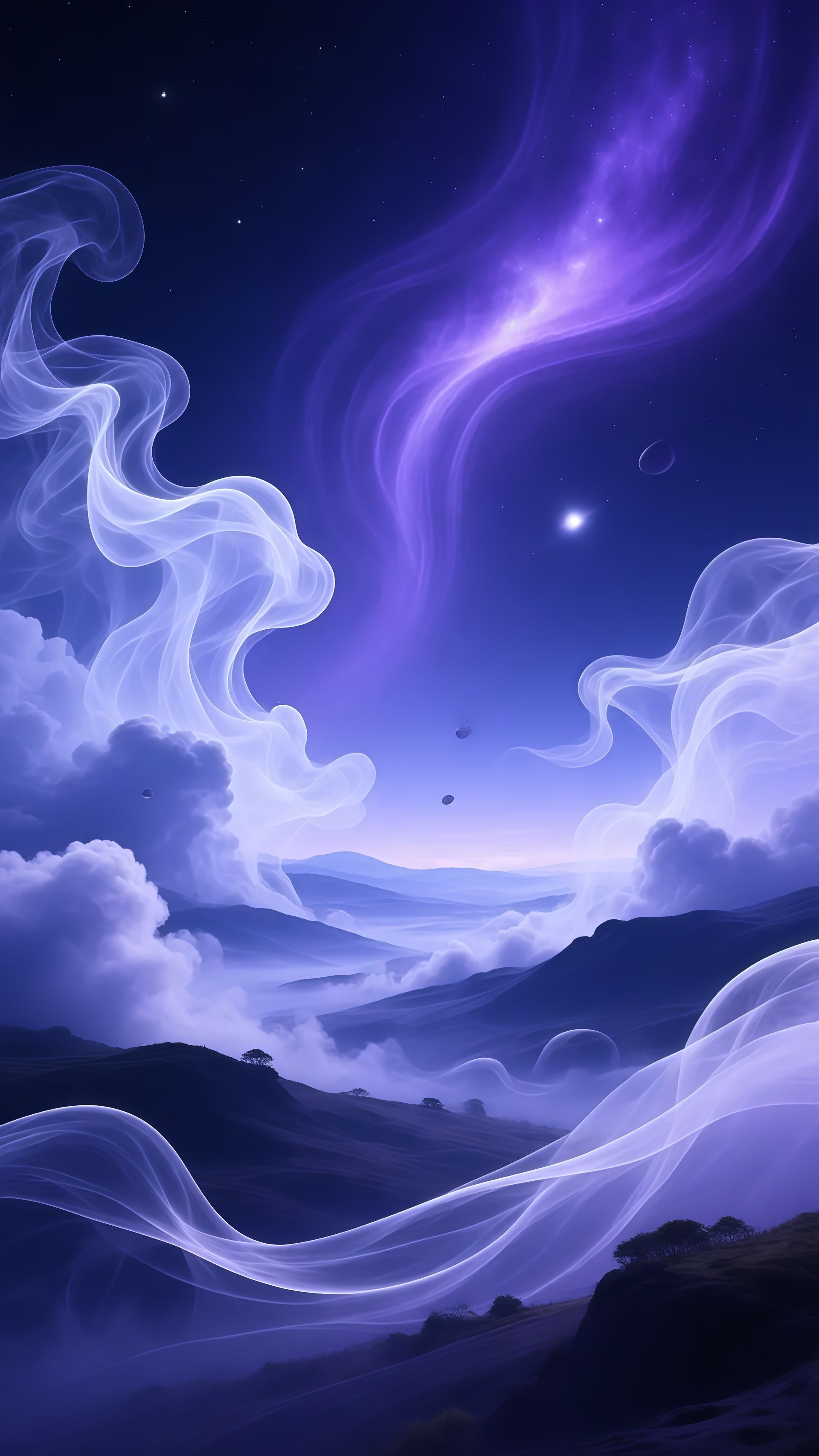Fantasy Landscape Purple Nebula Ethereal Cloud Wallpaper 6 iphone_14_pro