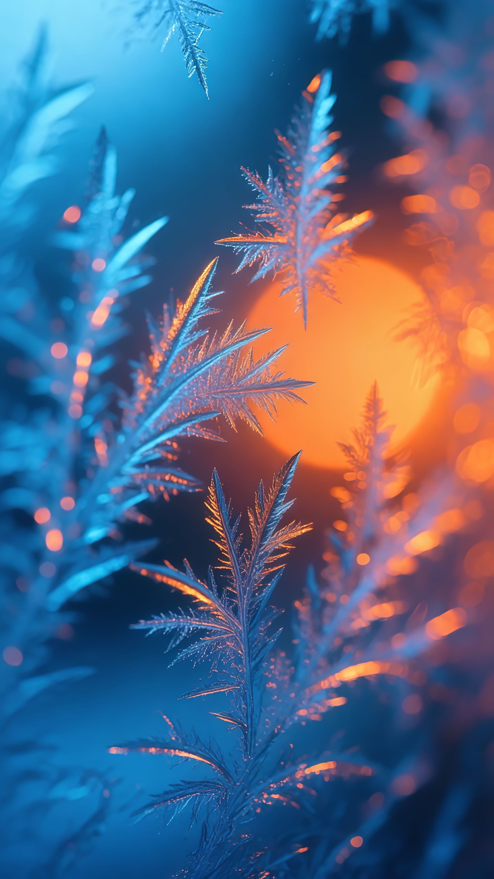 Frost Window Frame Aurora Borealis Sunset Wallpaper 6 iphone_14_pro