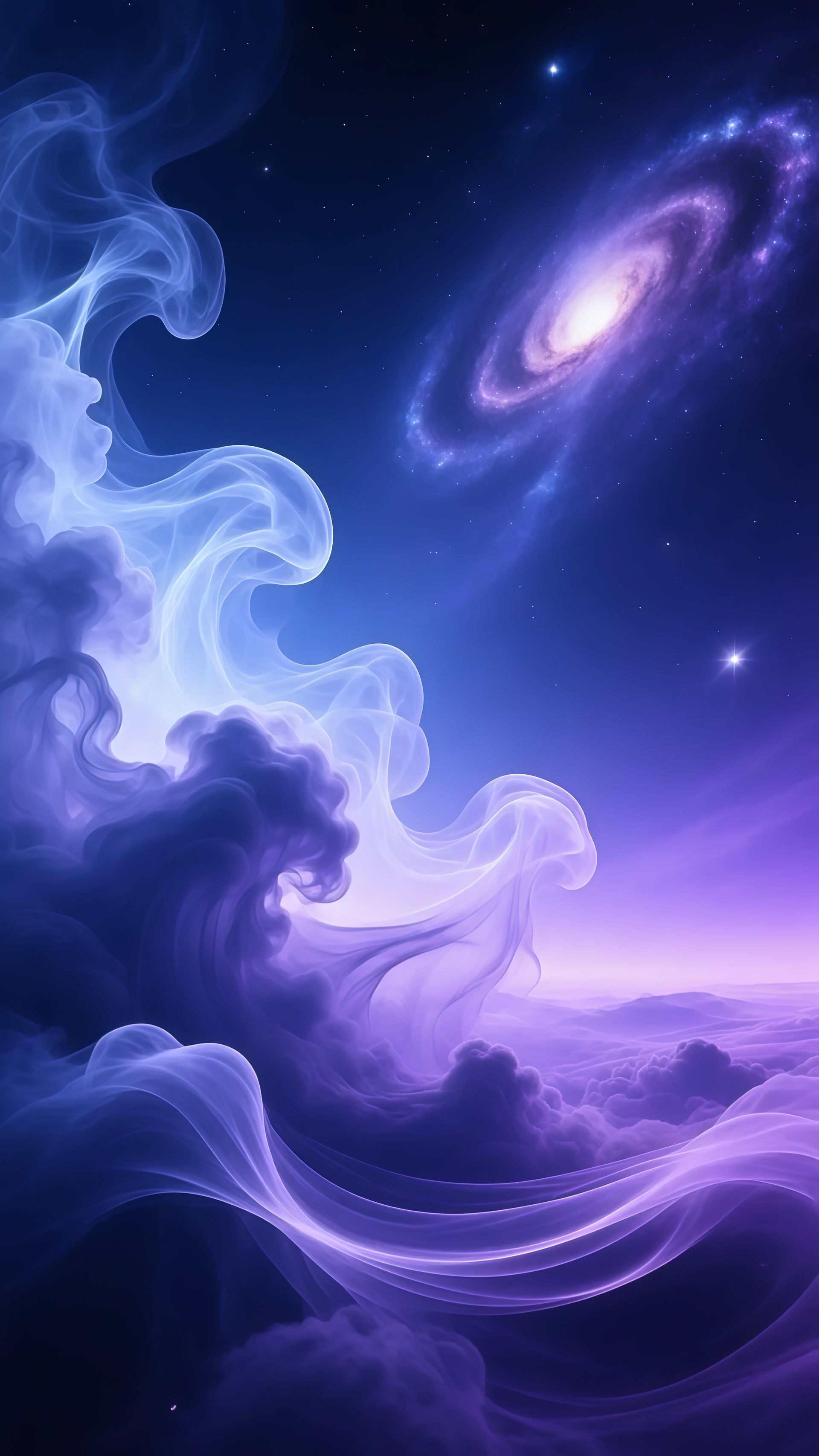 Galaxy Nebula Purple Smoke Cosmic Landscape Wallpaper 6 iphone_14_pro