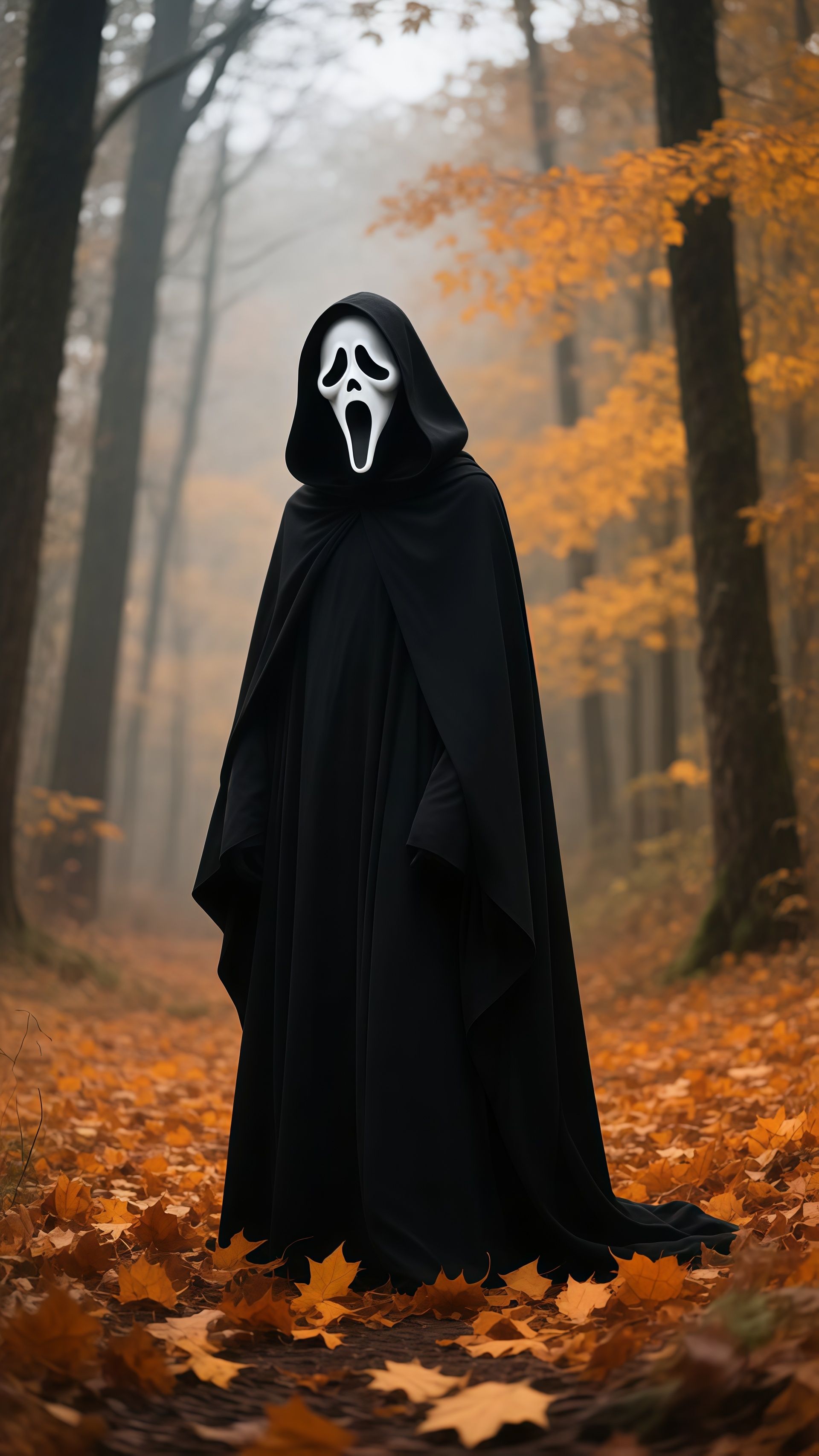 Ghostface Scarecrow Autumn Wallpaper 2 iphone_14_pro