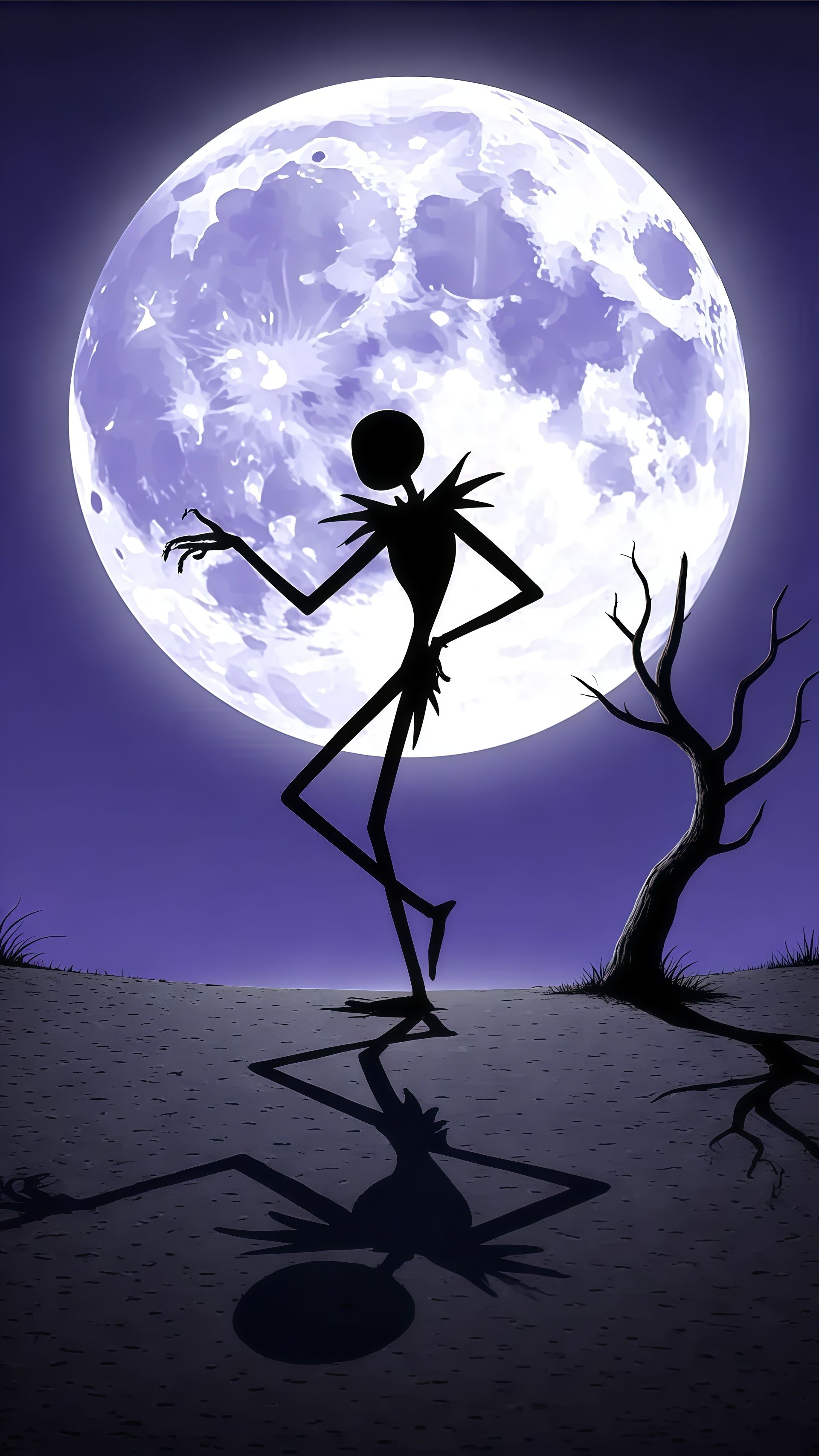 Jack Skellington Full Moon Silhouette Wallpaper 6 iphone_14_pro
