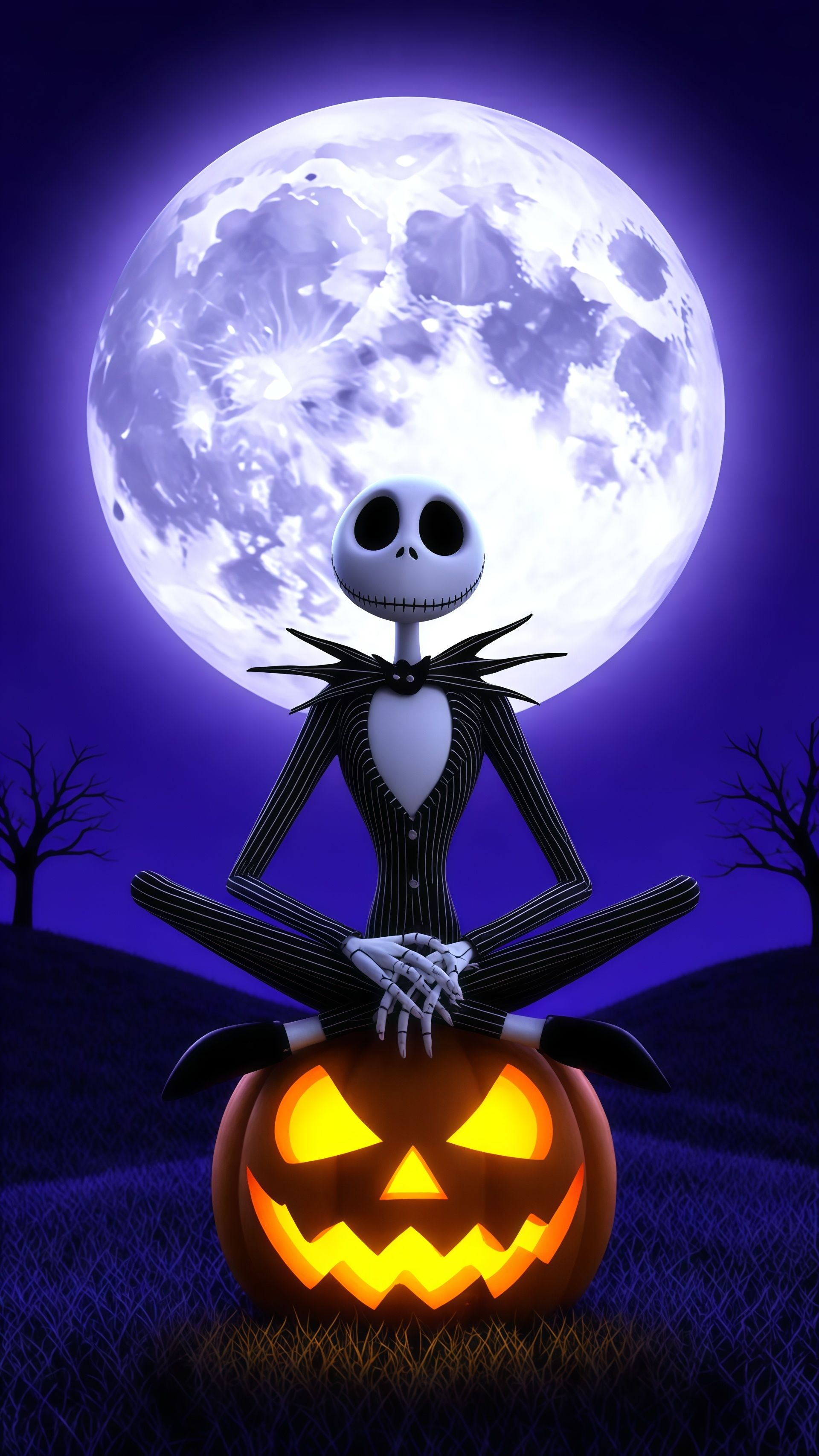 Jack Skellington Pumpkin King Meditation Wallpaper 2 iphone_14_pro