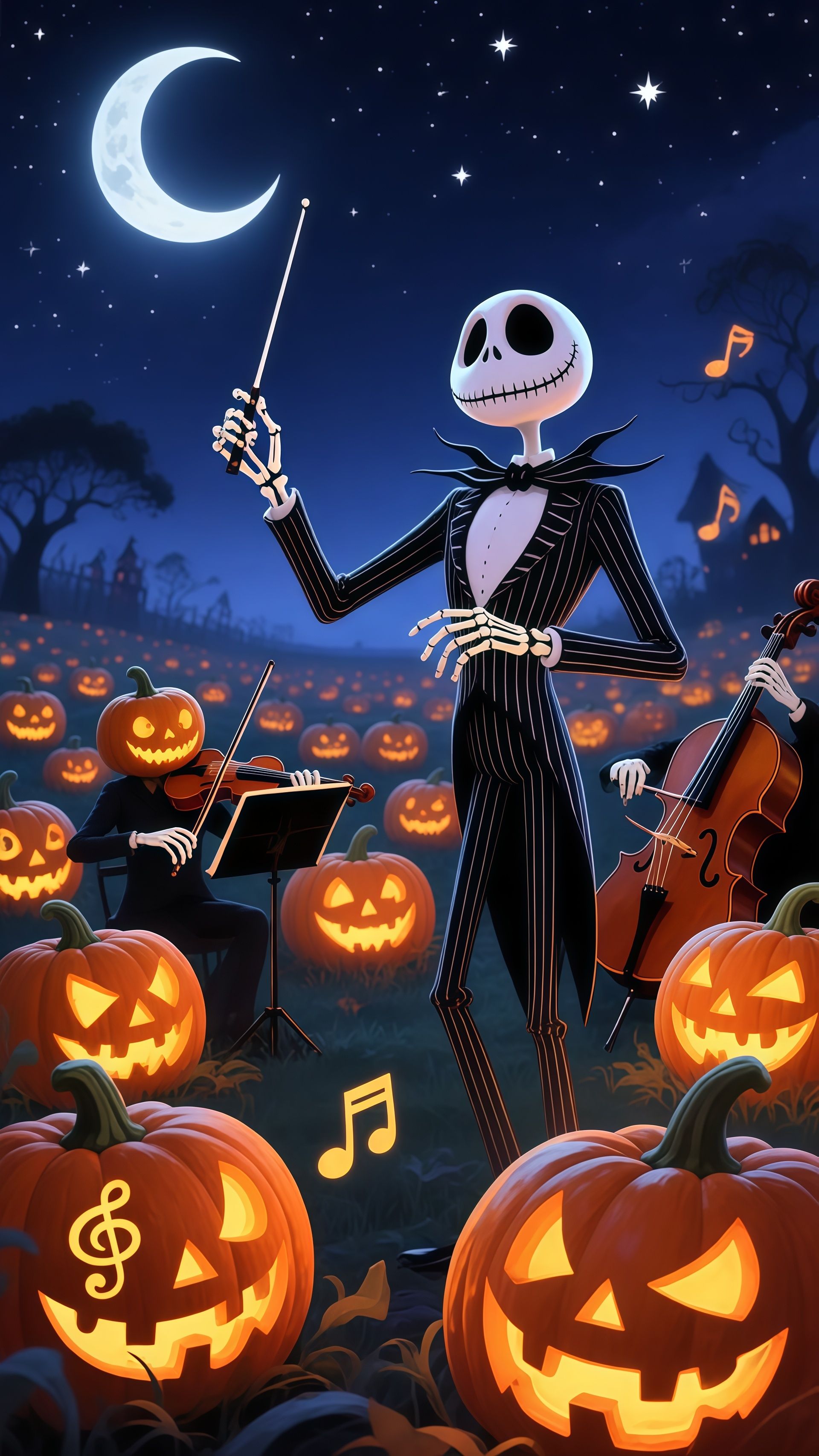 Jack Skellington Pumpkin King Orchestra Wallpaper 6 iphone_14_pro