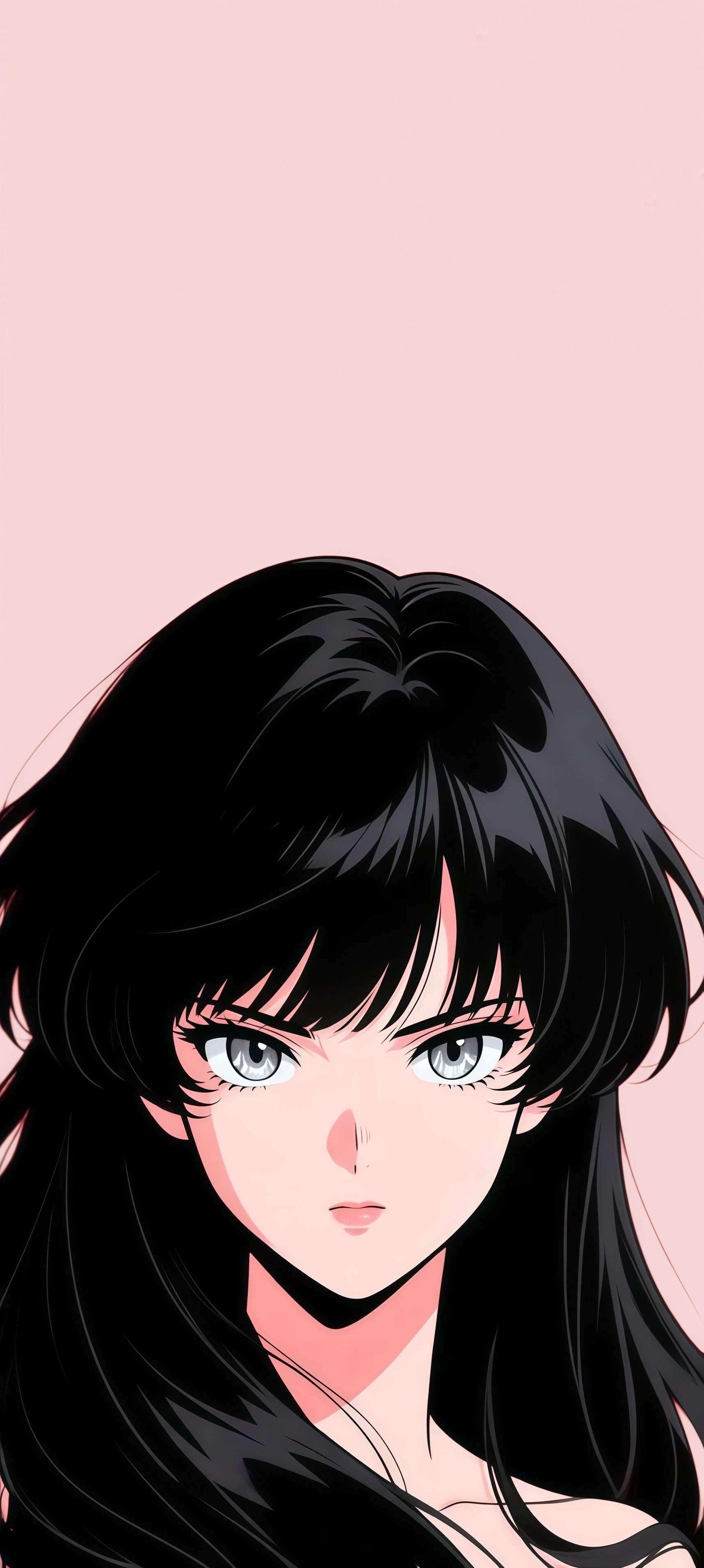 Long Black Hair Anime Girl Wallpaper 6 iphone_14_pro
