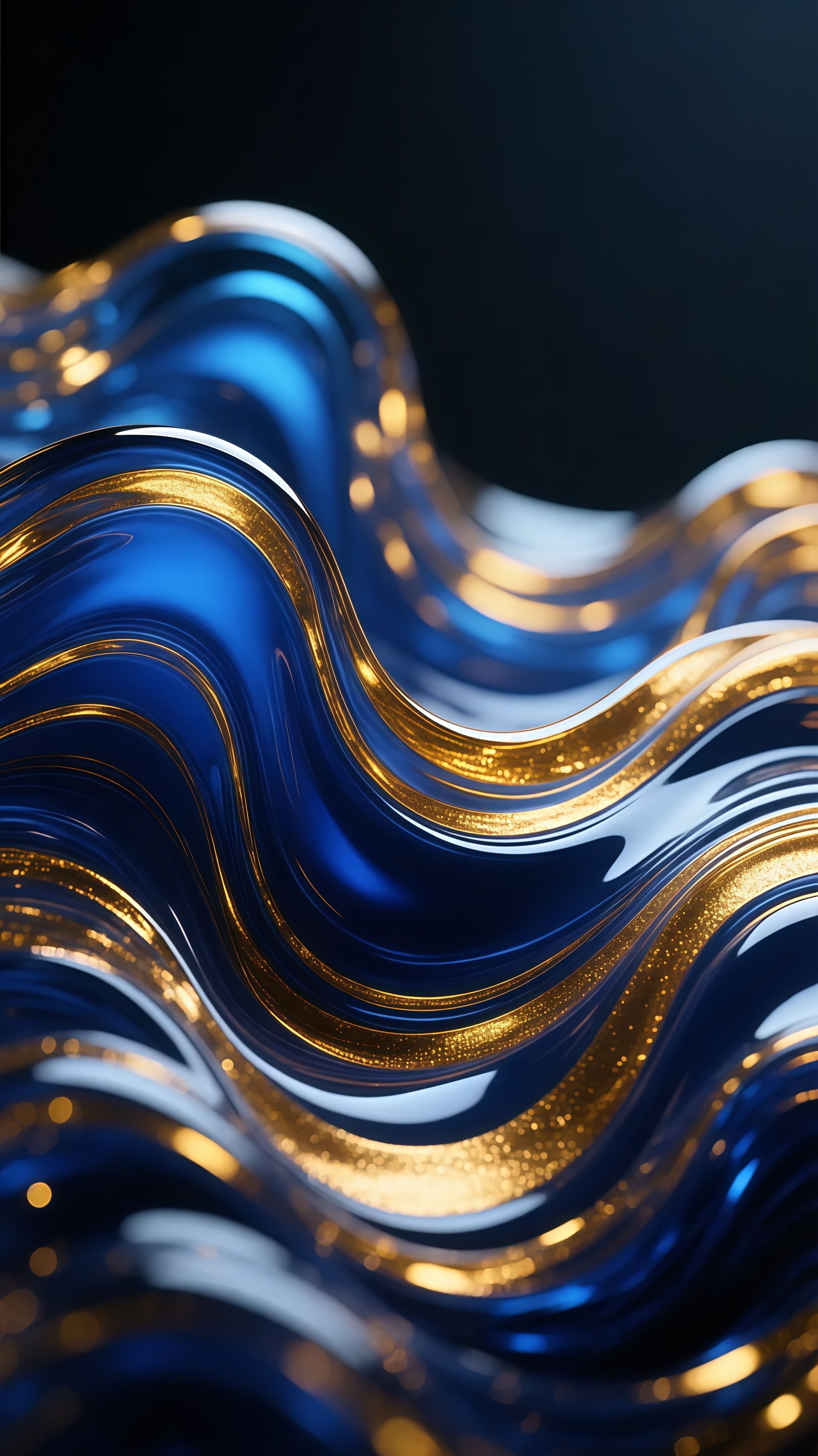 Luxury Blue Gold Liquid Wave Abstract Wallpaper 6 iphone_14_pro