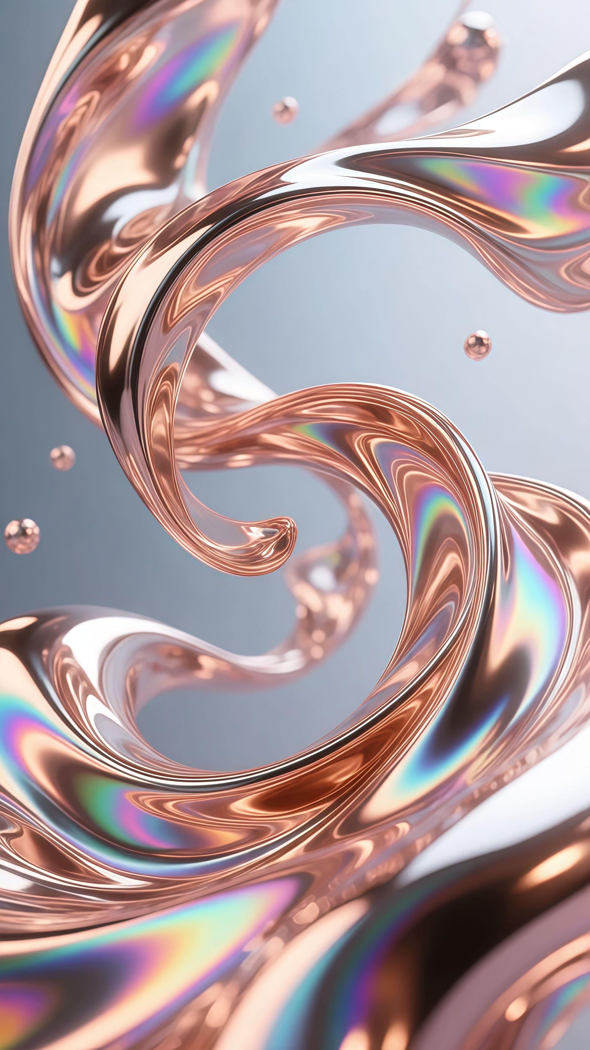 Rose Gold Iridescent Liquid Swirl Abstract Wallpaper 6 iphone_14_pro