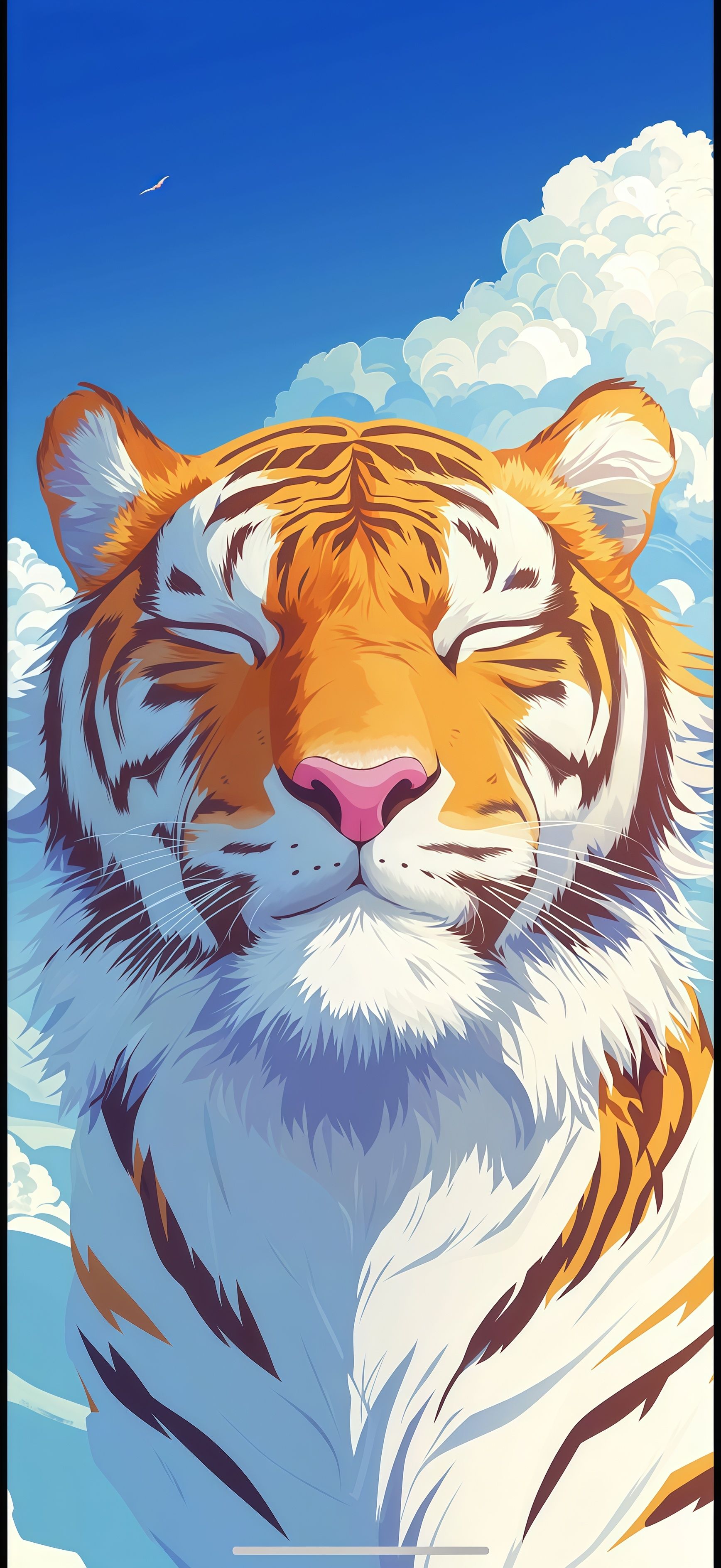 Serene White Tiger Face Blue Sky Wallpaper 6 iphone_14_pro