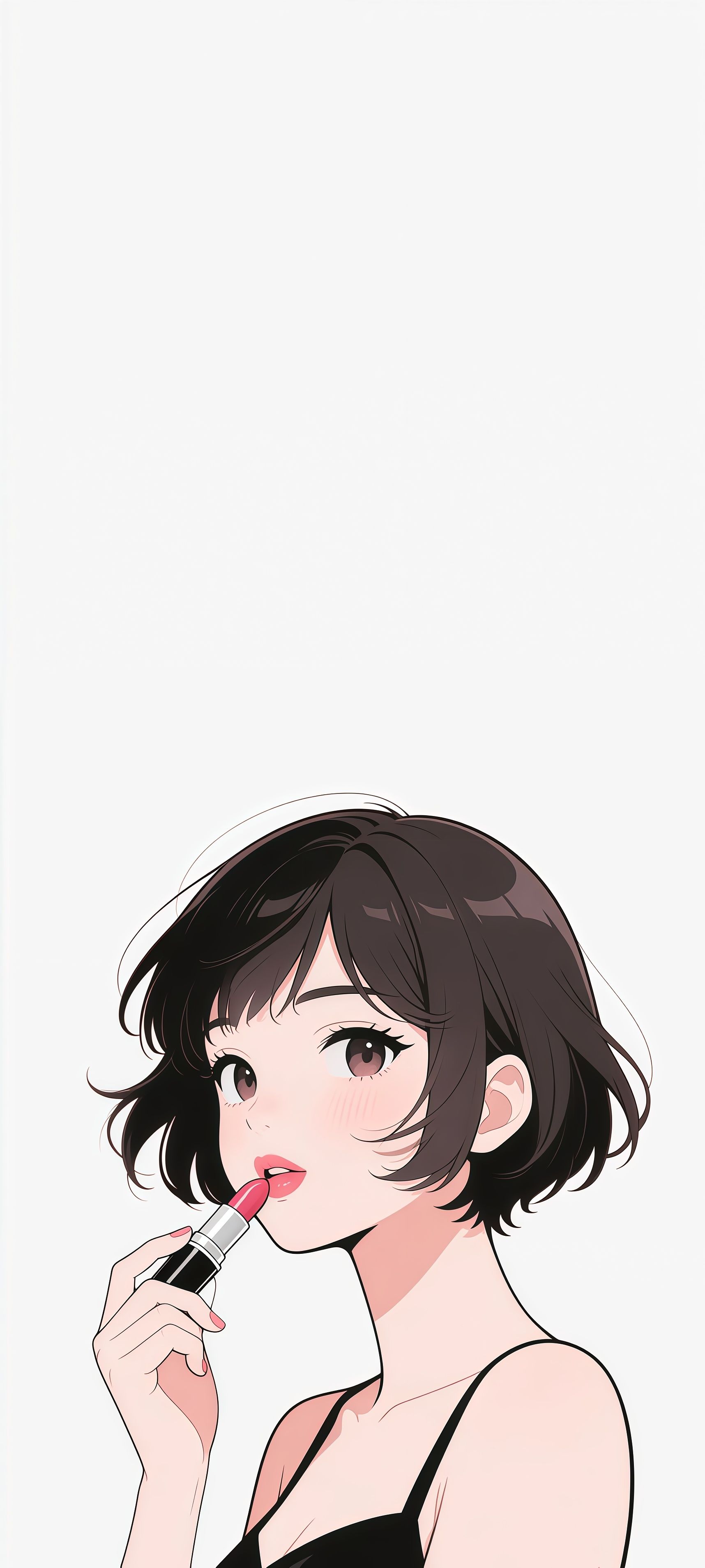 Short Hair Lipstick Anime Girl Wallpaper 6 iphone_14_pro