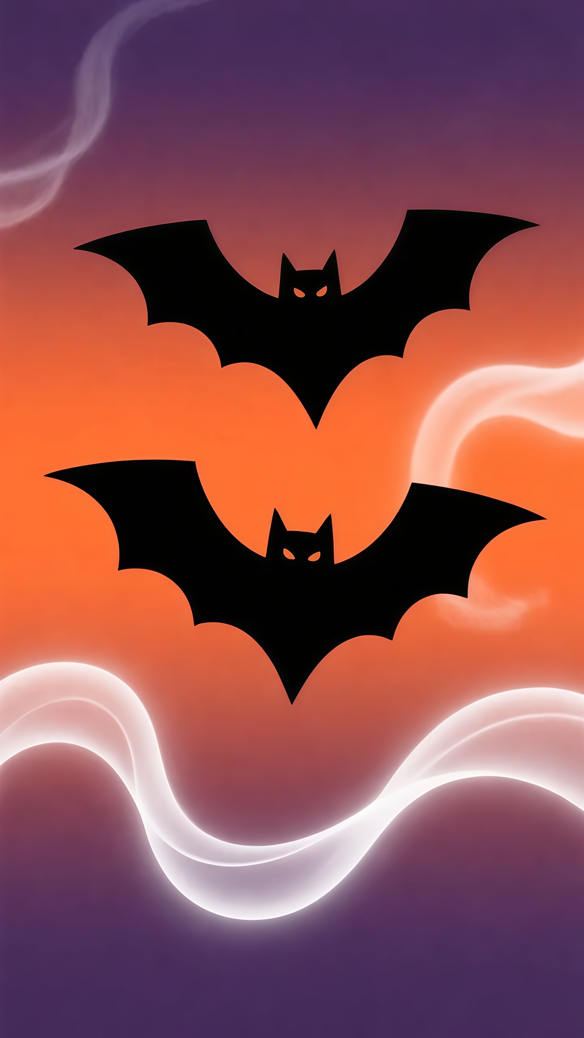 Simple Black And Beige Bat Pattern Halloween Wallpaper 6 iphone_14_pro